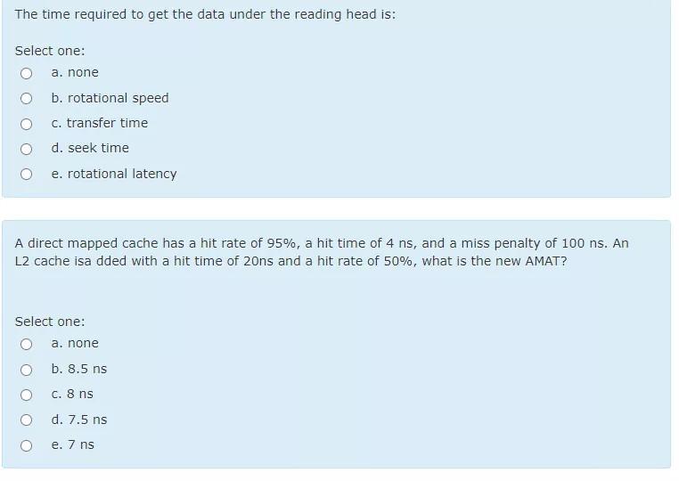  The time required to get the data under the reading head