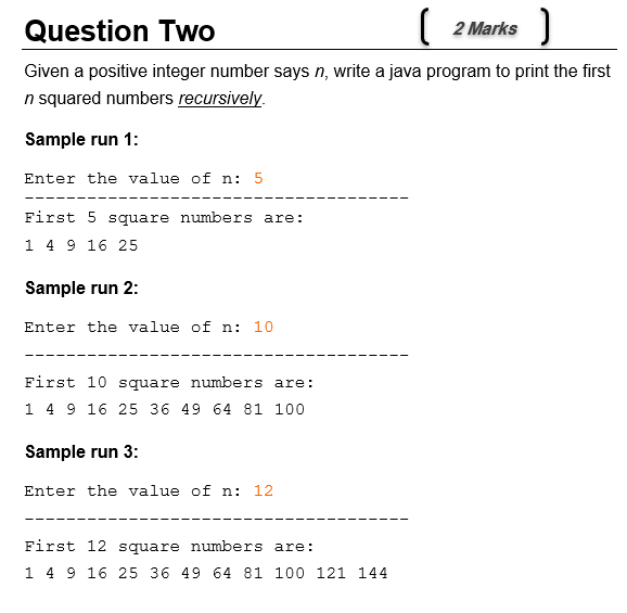 to write the answer and thank you for your help Question One