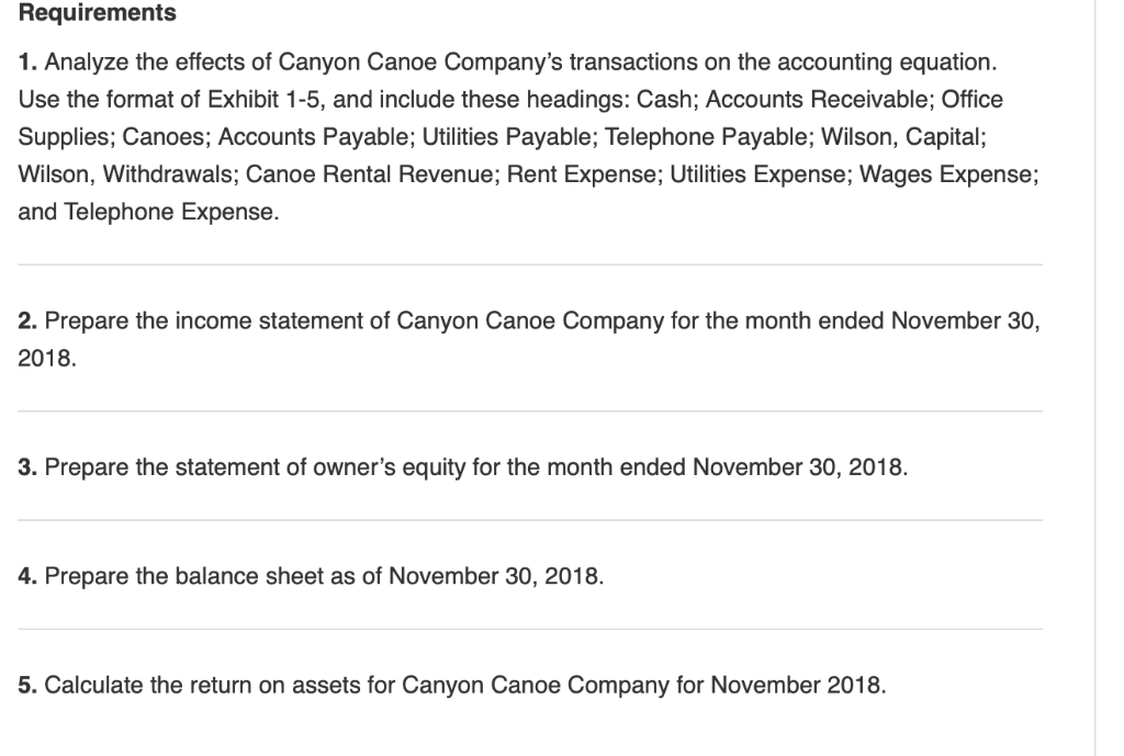 calculating return on assets (ROA) Canyon Canoe Company is a service-based company