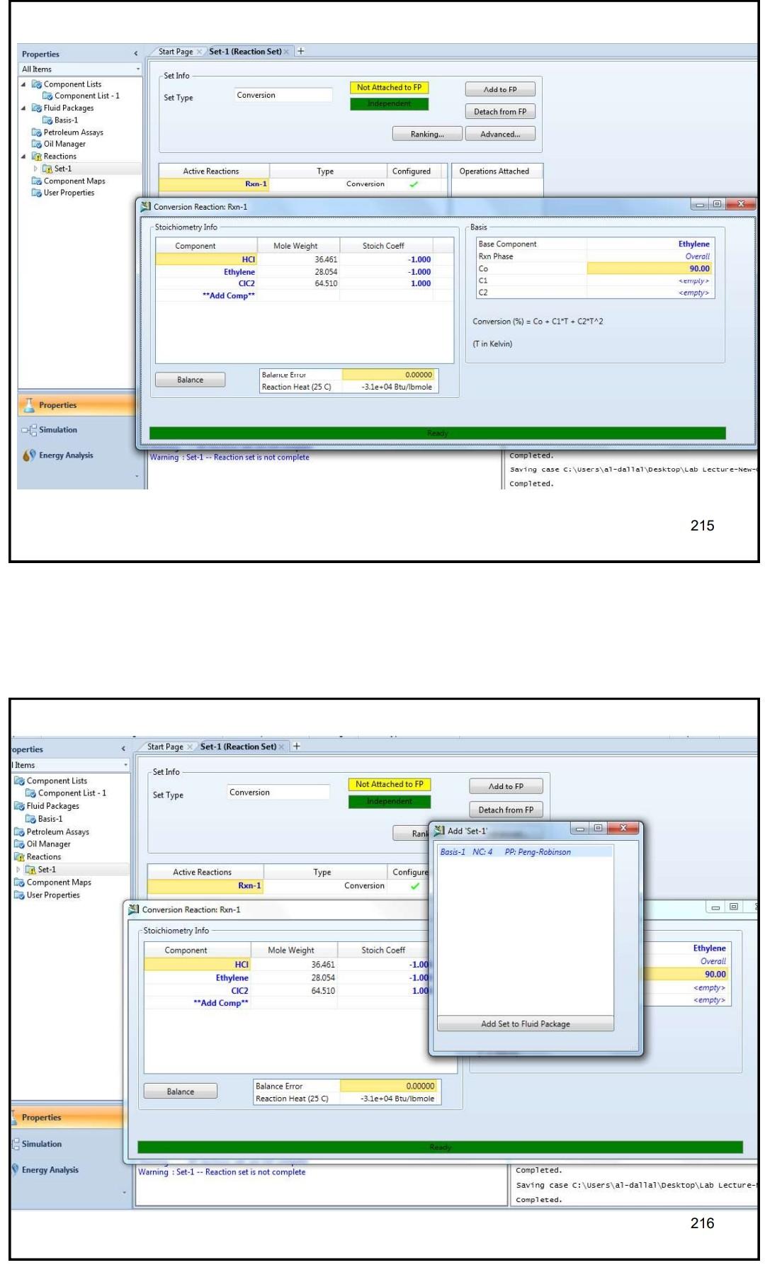 in a distillation column, where a perfect separation is reached. The process