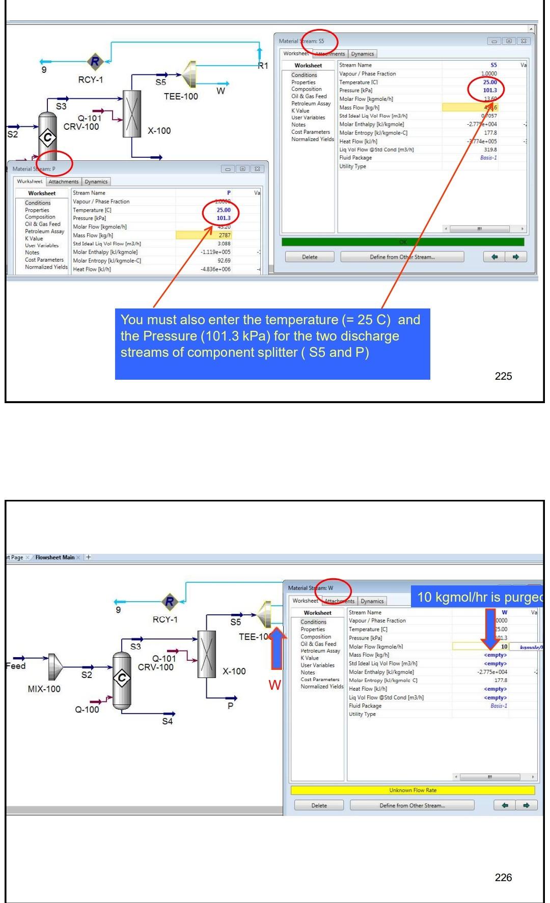 reaction C2H4+HClC2H5Cl achieves only 90mol% conversion, the ethylchloride product is separated from