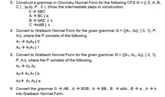  Construct a grammar in Chomsky Normal Form for the following CFG