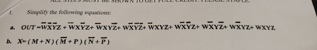 Simplify the following equations b X-: ( M + N )