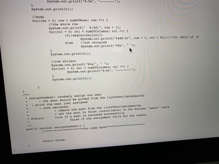 * Scenario when a student comes into the classroom, the program assign