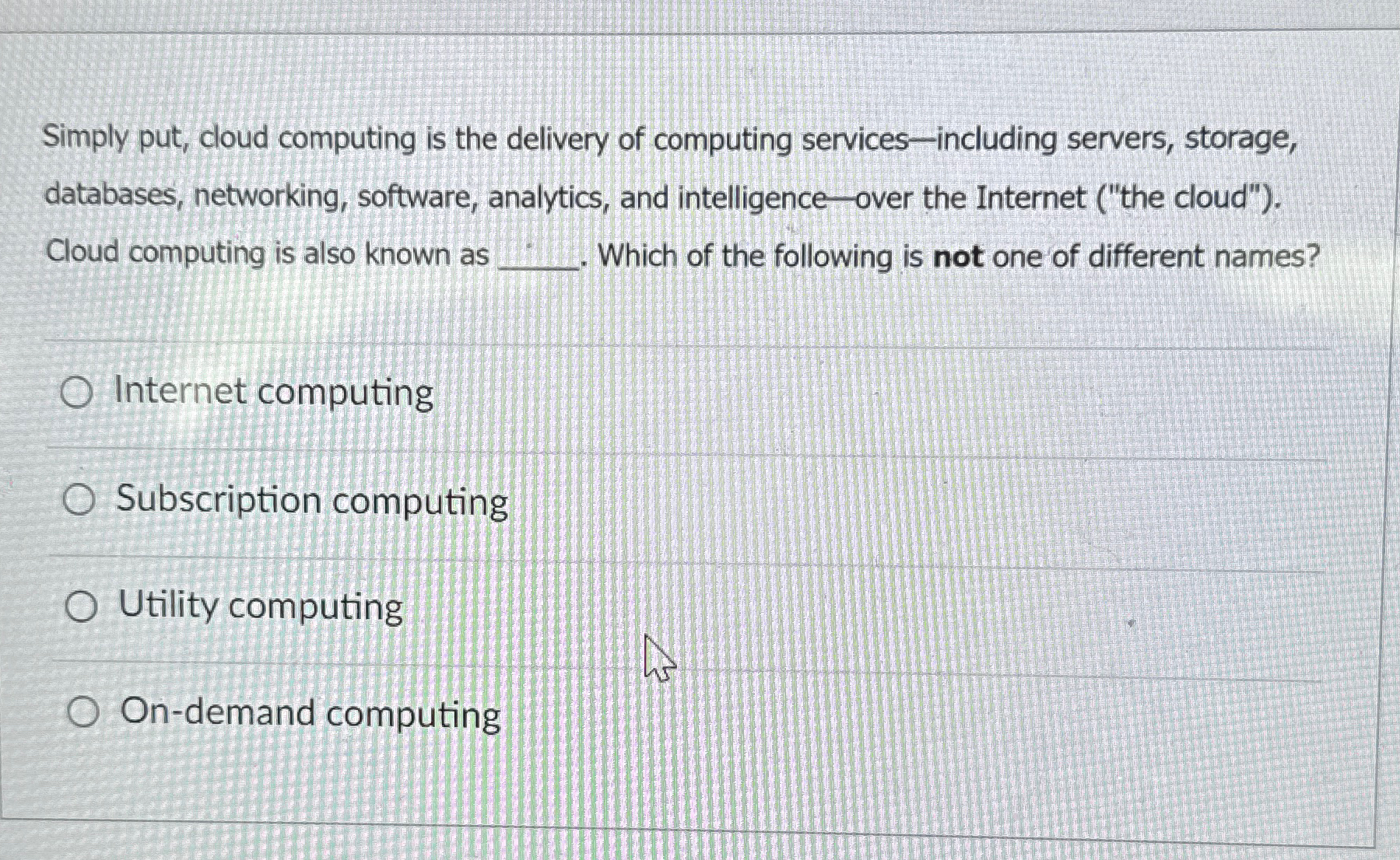  Simply put, cloud computing is the delivery of computing services-including servers,
