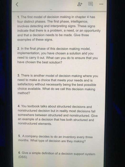 four distinct phases. The first phase, intelligence, involves detecting and interpreting signs.
