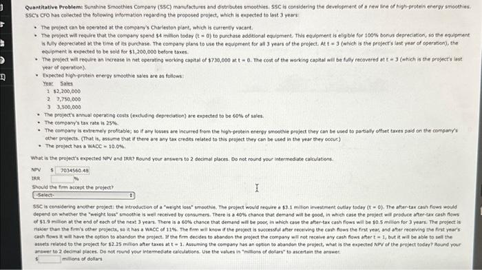 please help me with this question as soon as possible Quantitative Problemt