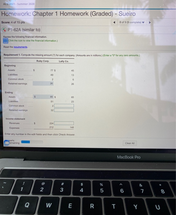  ACG 2021 - Summer 2020 Homework: Chapter 1 Homework (Graded) -