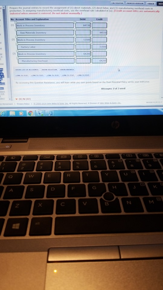 system and applies owethead to production on the basis of direct labor