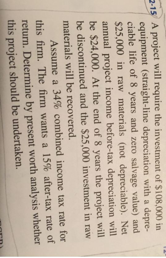 please solve this without a long table. A project will require the