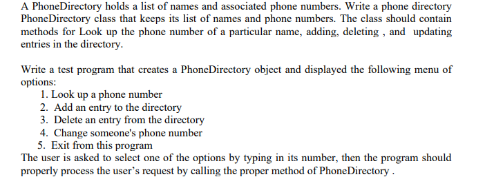 need this writtin in java using the collections library the question had