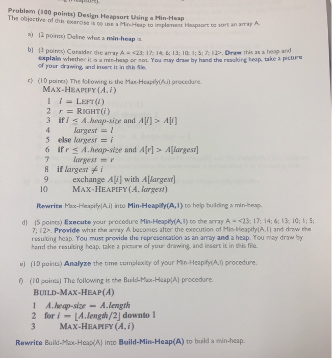  Please show all your work with clear justification Problem (100 points)