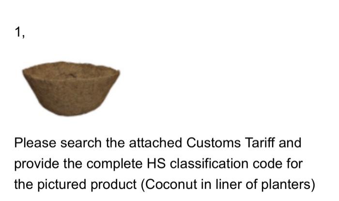 HS Code Of Canada 1, Please search the attached Customs Tariff and