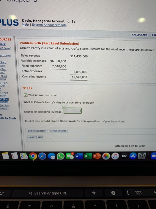  Cuplu PLUS Davis, Managerial Accounting, 3e Help System Announcements CALCULATOR PRI