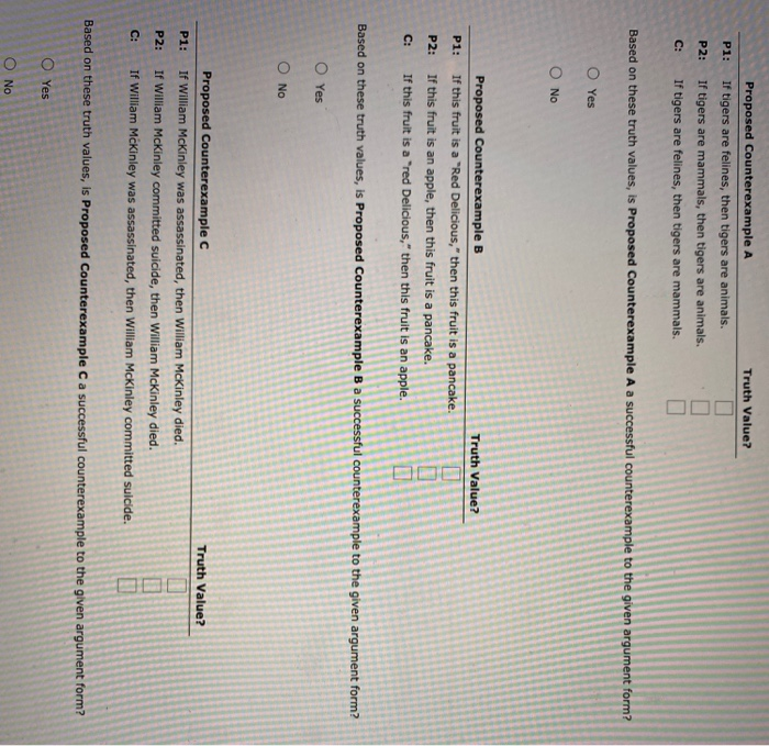 argument to which it is put forward as a counterexample. It is