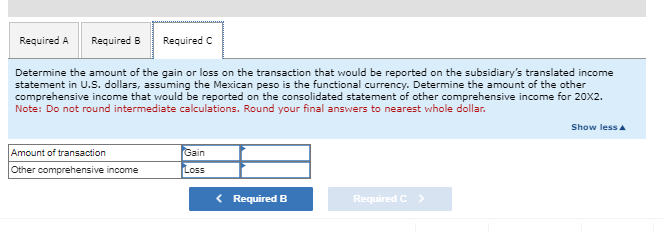 on the transaction that would be reported on the subsidiary's remeasured income