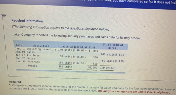  using periodic method you na completed so far. It does not