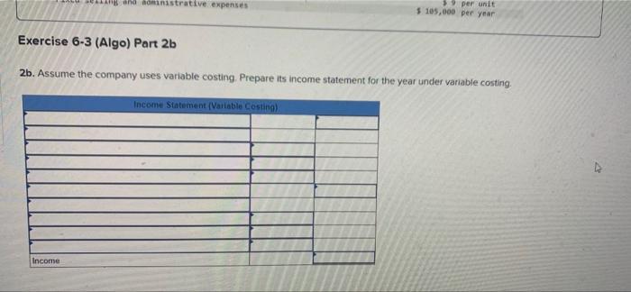 a price of $130 per unit. Exercise 6-3 (Algo) Part 1a 1a.