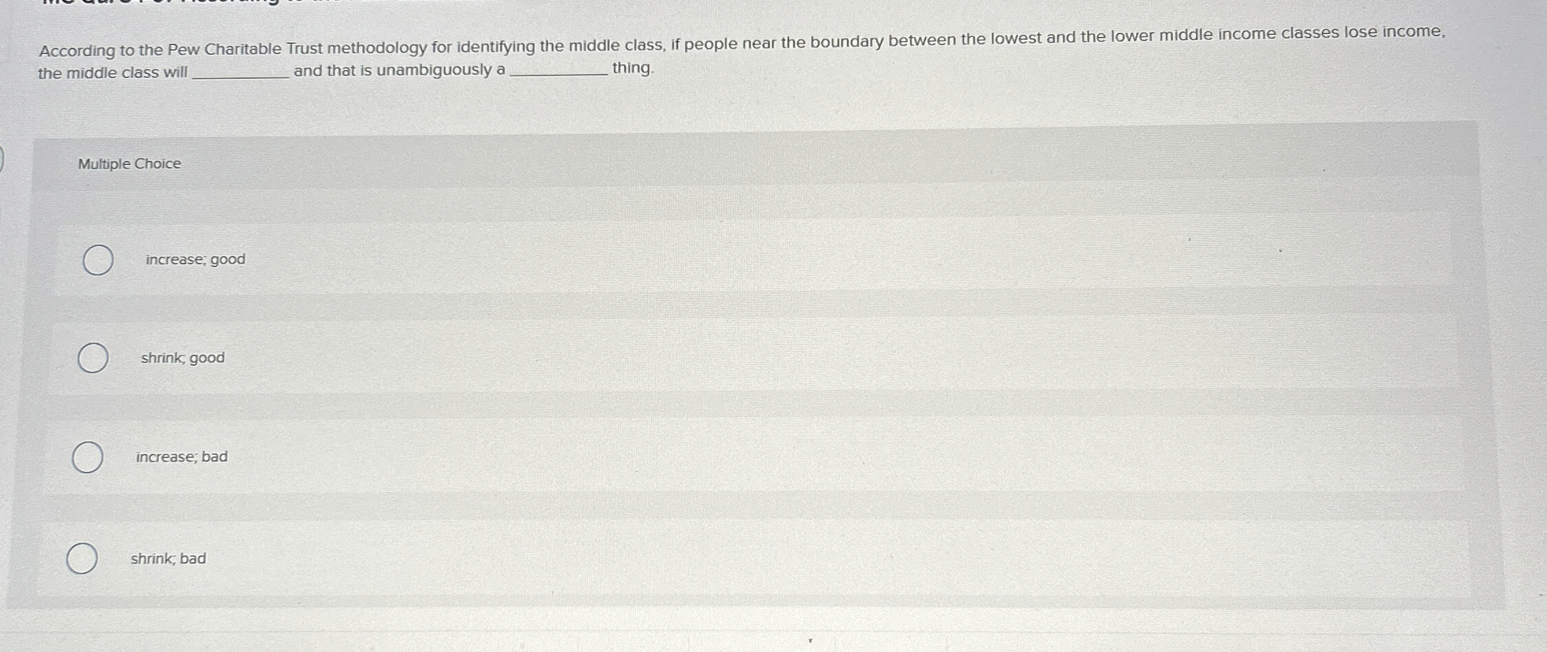  According to the Pew Charitable Trust methodology for identifying the middle