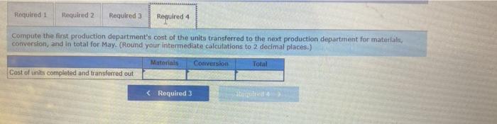 that is used in the first production department is added at the