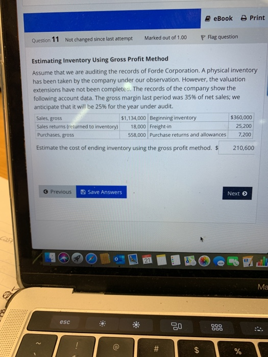  please show work eBook Print Question 11 Not changed since last