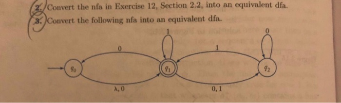  I need help with it please 2Convert the nfa in Exercise
