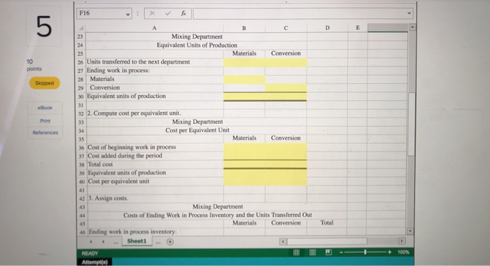 uses weighted-average costing and has two departments and has provided data related