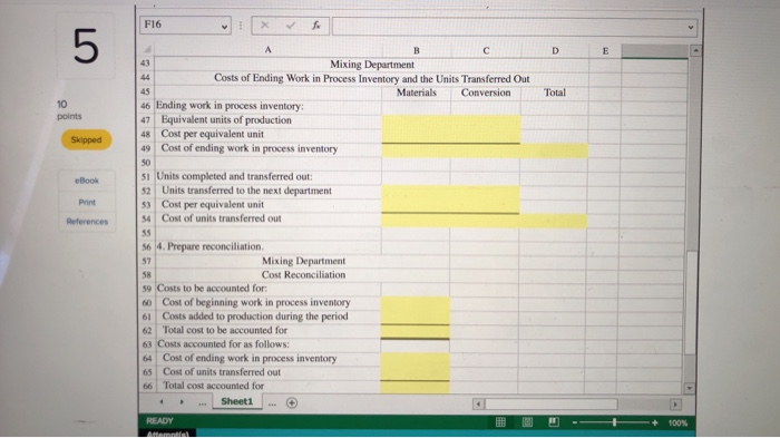 to its mixing department for the month of July. The Controller in