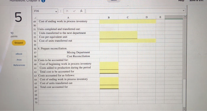 the Excel Simulation and the Excel functions described below to complete the