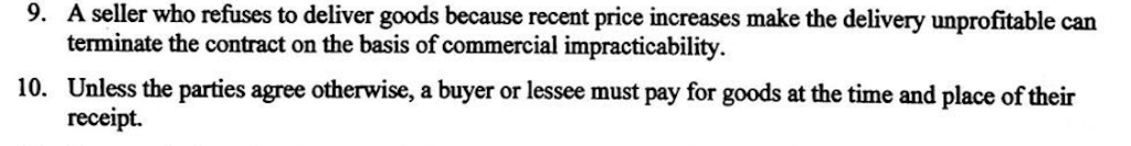 carrying out the terms of a contract, the other party may be