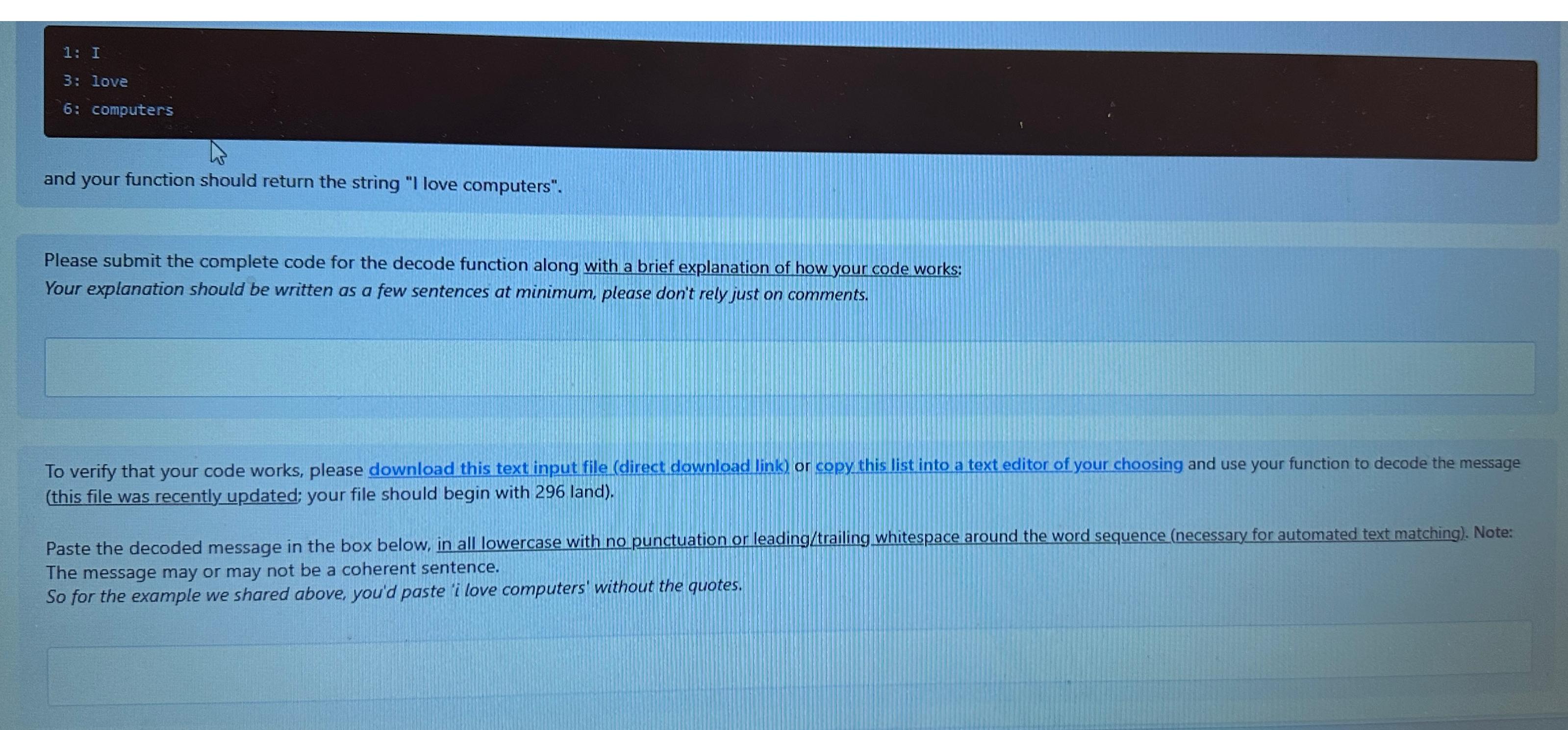  Part 3- Coding Exercise: Decoding a Message from a Text File