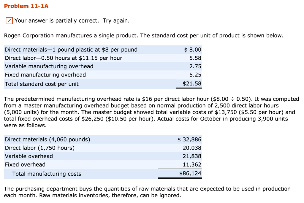  Problem 11-1A 7 Your answer is partially correct. Try again Rogen