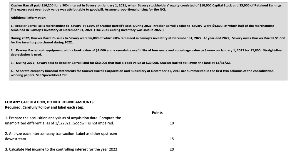 Appropriate formulas, including cell references must be presented. "data that appears to