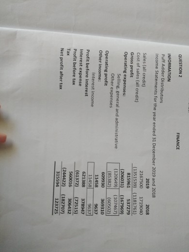 Please help from question 2.1.3 and - 2.3 QUESTION 2 FINANCE