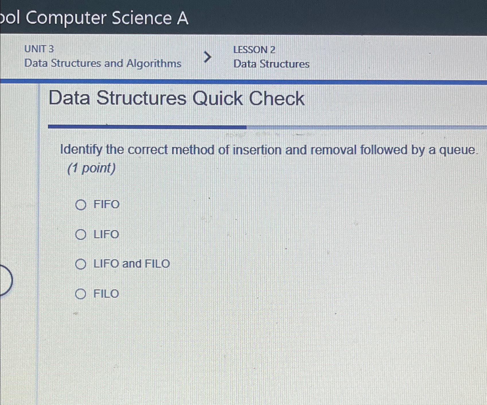  ol Computer Science A UNIT 3 LESSON 2 Data Structures and