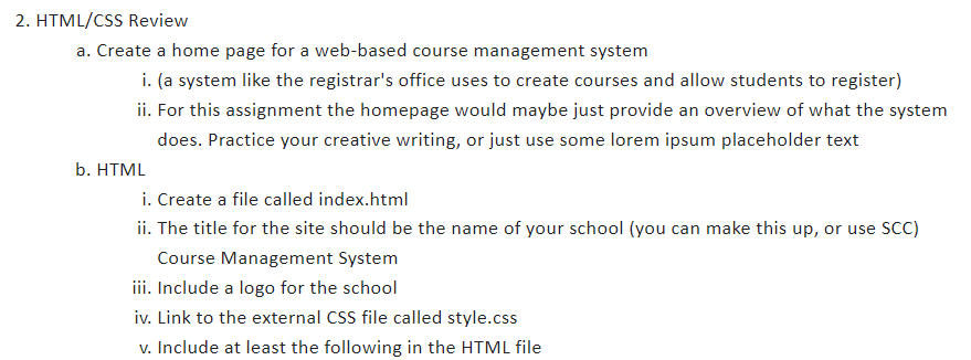  I need help with this one.HTML/CSS Review a. Create a home
