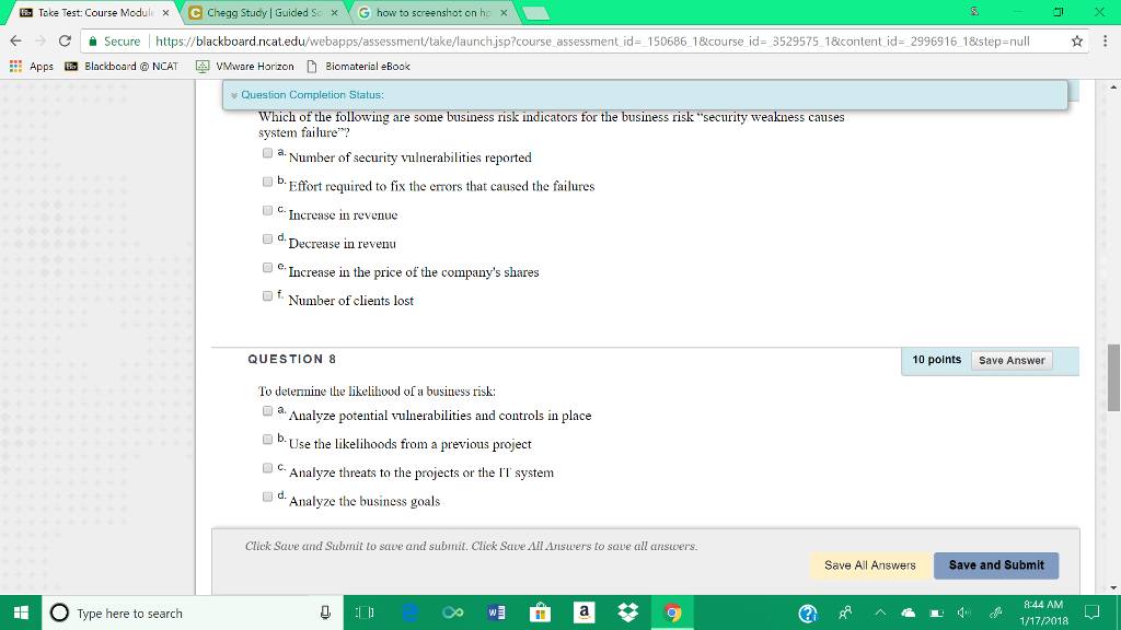 how to screenshot on hF > d Secure https://blackboard.ncat.edu webapps/assessment/take/launchJsp?course assessment id=