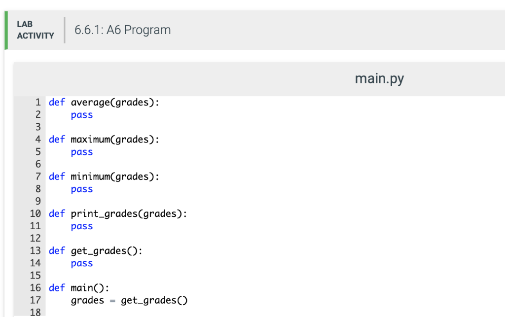 use the built-in Python functions to do these operations. Each function should