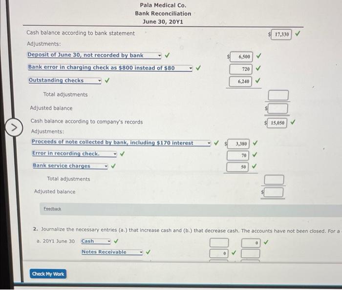 Entries The cash account for Medical Coat June 10, 2011, balance of