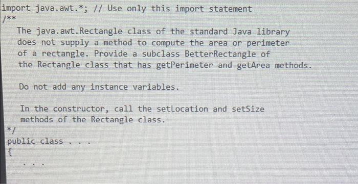 supply a method to compute the area or the perimeter of a