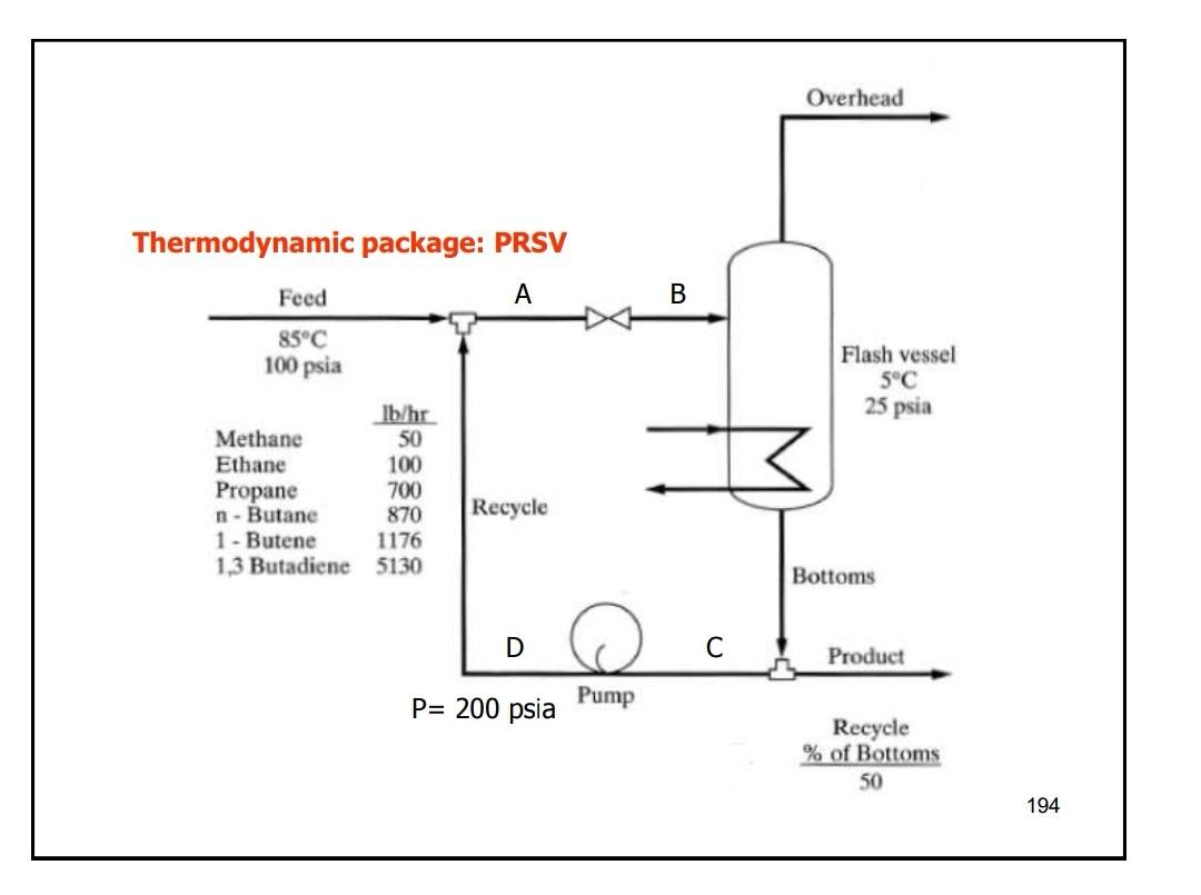 the process with Hysys and answer following questions - Why using Recycle