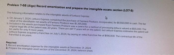  fix the red please Problem 7.68 (Algo) Record amortization and prepare