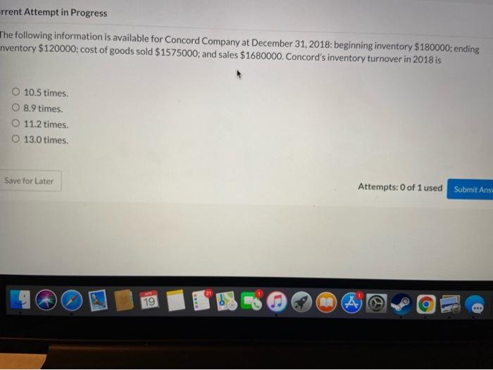  need help please rrent Attempt in Progress The following information is