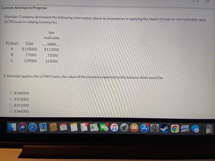 available for Concord Company at December 31, 2018: beginning inventory $180000; ending