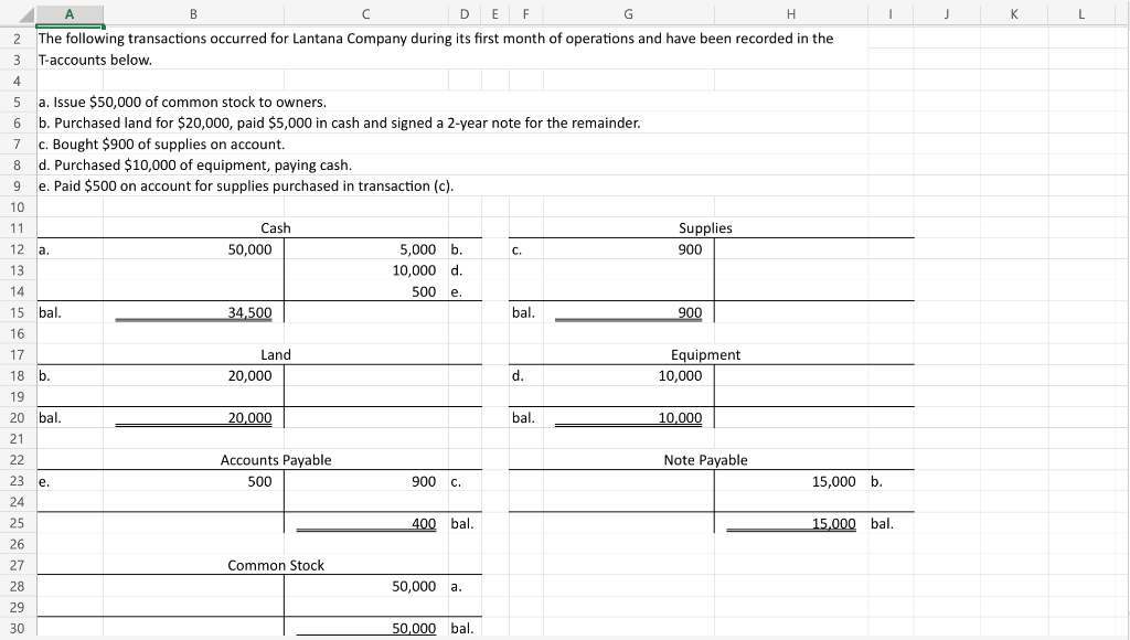 please answer ASAP 2 A 2 The following transactions occurred for Lantana