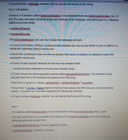 four parts. Please make surre that all parts are implemented Assignment here