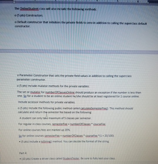 will be to ?eate an UniversityAttendee dass. Requirements: Part 1: [40 points)