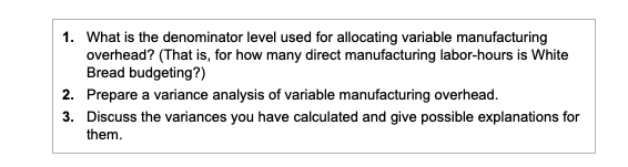 Allocated overhead Variable MOH 4 variance analysis Spending variance Efficiency variance Production