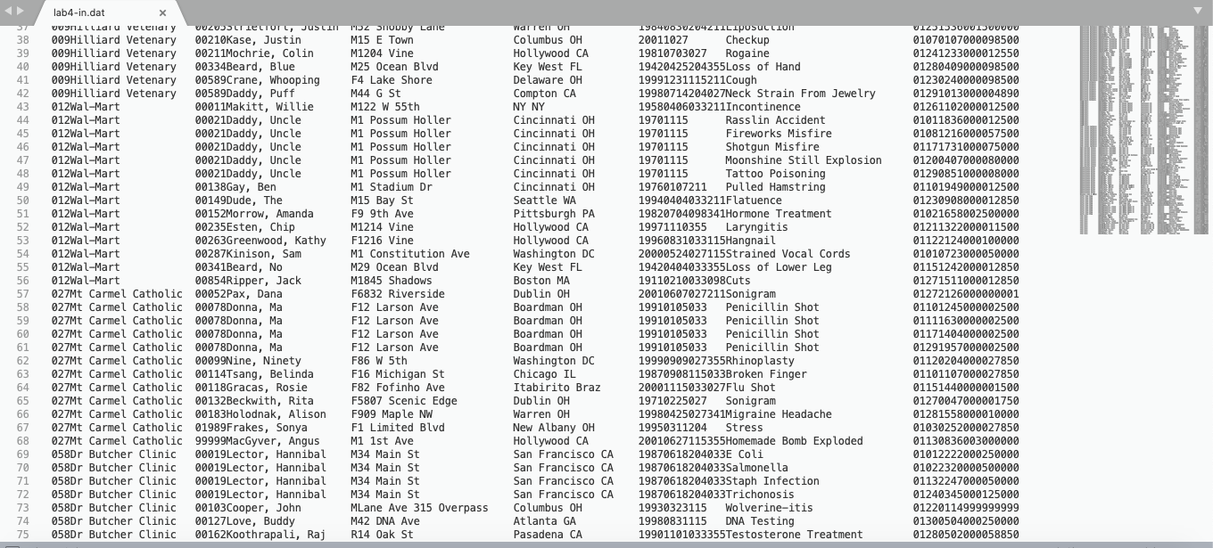 patients who are registered with VaporCare Regional Health Insurance. This batch program