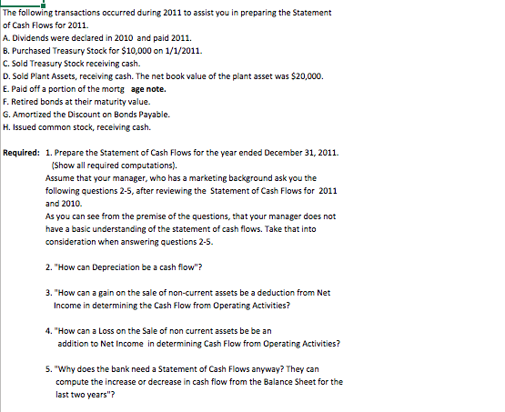 2010 and $11.20 on December 31, 2011. Summer Company Comparative Balance Sheet